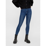 PIECES Damen Jeans PCHIGHFIVE Restudsalg Medium Blue