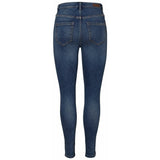 PIECES Damen Jeans PCHIGHFIVE Restudsalg Medium Blue