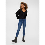 PIECES Damen Jeans PCHIGHFIVE Restudsalg Medium Blue