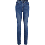 PIECES Damen Jeans PCHIGHFIVE Restudsalg Medium Blue