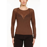 Liberté LIBERTÉ Damen MESH T-shirt Dark Brown