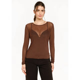 Liberté LIBERTÉ Damen bluse MESH Blouse Dark Brown