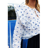 Liberté LIBERTE Damenn bluse HEATHER 22165 Restudsalg WHITE BLUE CHERRY
