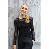 Liberté LIBERTÉ Damen bluse MESH Blouse BLACK BIG FLOCK DOT