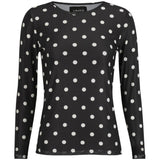 Liberté LIBERTÉ Damen bluse MESH Blouse BLACK WHITE BIG DOT