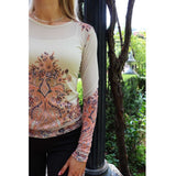 Liberté LIBERTÉ Damen bluse MESH Blouse Creme paisley
