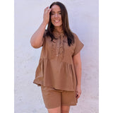 LULULIA LULULIA Damen Top LUNoor 8254ALU - Vorbestellung Shirt Tabacco