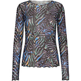 Liberté Liberté Damen Langarm-Mesh-Top 4086 Top Colorful Zebra