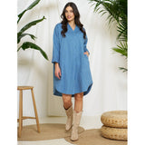 MARTA DU CHATEAU Marta du Chateau Damen Kleid MdcEglantine 259003 Dress Medium Blue