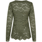 MARTA DU CHATEAU Marta du Chateau Damen Langarm-Spitzen-T-Shirt MdcMilley 7707 LS Tee Militairy