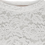 MARTA DU CHATEAU Marta du Chateau Damen Langarm-Spitzen-T-Shirt MdcMilley 7707 LS Tee White