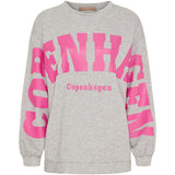 MARTA DU CHATEAU Marta du Chateau Damen Sweatshirt MdcHibiscus 22659 Sweatshirt Grey/Pink