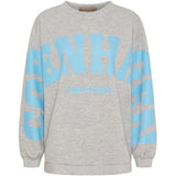 MARTA DU CHATEAU Marta du Chateau Damen Sweatshirt MdcHibiscus 22659 Sweatshirt Grey/Skyblue