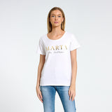 MARTA DU CHATEAU Marta du Chateau Damen T-shirt MT002 T-shirt Optisk White