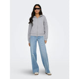 ONLY ONLY Damen Kapuzenpullover ONLNAOMI Sweatshirt Light Grey Melange
