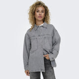 ONLY ONLY Damenhemd ONLEMMIE Shirt Medium Grey Denim