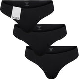 PIECES PIECES Damen 3er-Pack String PCNAMEE Underwear Black
