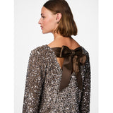 PIECES PIECES Damen Kleid PCKAM Restudsalg Morel Silver sequins