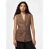 PIECES PIECES Damen weste PCBLOSSOM Vest Coffee Quartz