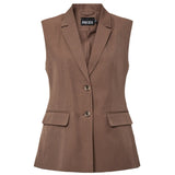 PIECES PIECES Damen weste PCBLOSSOM Vest Coffee Quartz