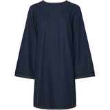 PIECES PIECES dame kjole PCOFELIA Dress Medium Blue Denim Black satin bow