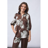 Sisters Point SISTERS POINT Damen bluse ELLA Shirt Brown flower