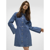 Vero Moda VERO MODA Damen Kleid VMHILJA Restudsalg Medium blue denim