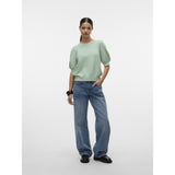 Vero Moda VERO MODA Damen Pullover VMDoffy Knit Birds Egg Green MELANGE