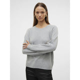 Vero Moda VERO MODA Damen Pullover VMDoffyshine Blouse Light Grey Melange Silver Lurex
