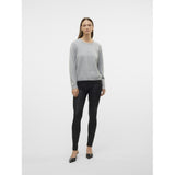 Vero Moda VERO MODA Damen Pullover VMDoffyshine Blouse Light Grey Melange Silver Lurex
