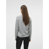 Vero Moda VERO MODA Damen Pullover VMDoffyshine Blouse Light Grey Melange Silver Lurex
