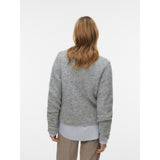 Vero Moda VERO MODA Damen Pullover VMNOVAH Pullover Medium grey melange
