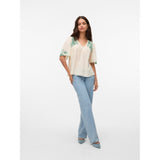 Vero Moda VERO MODA Damen Bluse VMBRIDGET Blouse Birch BOSPHORUS EMB.