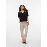 Vero Moda VERO MODA Damen Bluse VMBRIDGET Blouse Black CLOUD DANCER EMB.