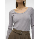 Vero Moda VERO MODA Damen Bluse VMBRITT Blouse Light Grey Melange