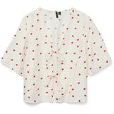 Vero Moda VERO MODA Damen Bluse VMODETTE Blouse Snow White Strawberry w. dots