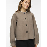 VILA VILA Damen Jacke VILALLY Jacket Dark Natural Melange