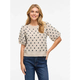 VILA VILA Damen T-Shirt VIDOTTIE T-shirt Birch NAVY BLAZER DOTS