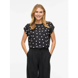 VILA VILA Damen Top VIELLETTE Top Black aop snow white dots