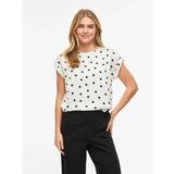 VILA VILA Damen Top VIELLETTE Top Snow white aop black dots