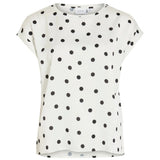 VILA VILA Damen Top VIELLETTE Top Snow white aop black dots