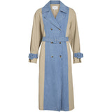 VILA VILA Damen Trenchcoat VIBera Restudsalg Medium Blue Denim TRAVERTINE