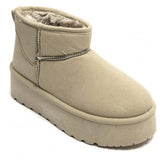 SHOES Agathe Damen Teddy Winterstiefel 8906 Restudsalg Kaki