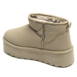 SHOES Agathe Damen Teddy Winterstiefel 8906 Restudsalg Kaki