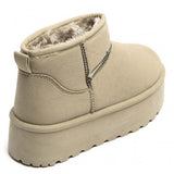 SHOES Agathe Damen Teddy Winterstiefel 8906 Restudsalg Kaki