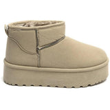 SHOES Agathe Damen Teddy Winterstiefel 8906 Restudsalg Kaki