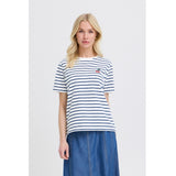 b.young B.YOUNG Damen T-Shirt PYBANDUANNA T-shirt Bright White Blue
