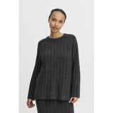 b.young B.YOUNG Damenstrick BYMARIANNE Restudsalg Dark grey melange