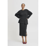 b.young B.YOUNG Damenstrick BYMARIANNE Restudsalg Dark grey melange