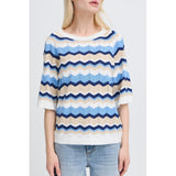 b.young B.YOUNG Damenstrick BYMMORLA Knit DELLA ROBBIA BLUE ZIG ZAG